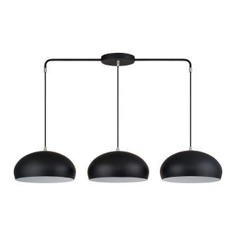Domma Three Light Linear Chandelier in Black w/Brushed Nickel (107|51512-04)