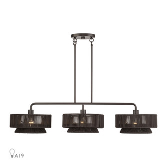 Florell Three Light Linear Chandelier in English Bronze (107|49143-92)