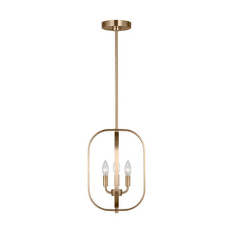 Loretto Three Light Chandelier in Satin Brass (1|GLC1293SB)