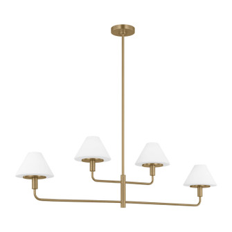 Mendota Four Light Chandelier in Satin Brass (1|GLC1244SB)