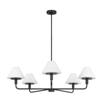 Mendota Five Light Chandelier in Midnight Black (1|GLC1235MBK)