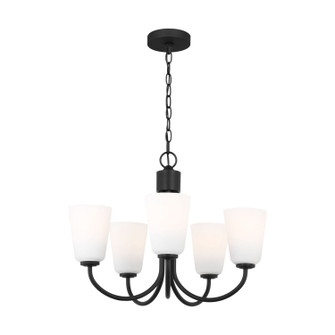 Miles Five Light Chandelier in Midnight Black (1|GLC1115MBK)
