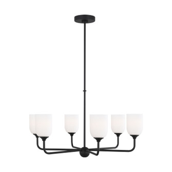 Emile Six Light Chandelier in Midnight Black (1|GLC1096EN3/MBK)
