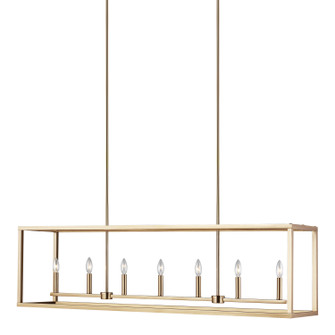 Moffet Street Seven Light Island Pendant in Satin Brass (1|6634507-848)
