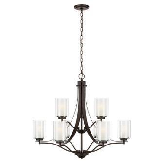 Elmwood Park Nine Light Chandelier in Bronze (1|3137309-710)