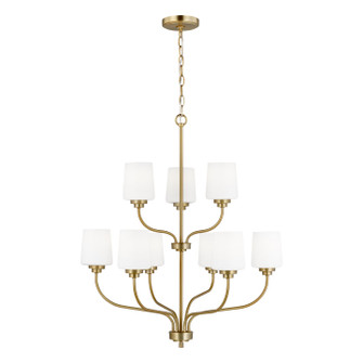 Windom Nine Light Chandelier in Satin Brass (1|3102809-848)