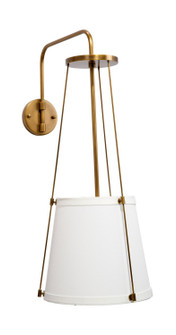 California Wall Sconce in Antique Brass and Off White Linen (580|4CALI-ABOW)