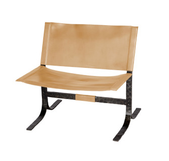 Alessa Sling Chair in Cashew Leather , Black Frame (580|20ALES-CHCA)
