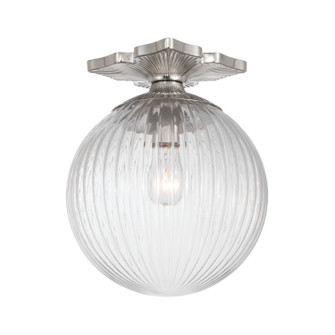 Orly One Light Semi Flush Mount in Polished Nickel (60|ORY-1003-PN-CL)