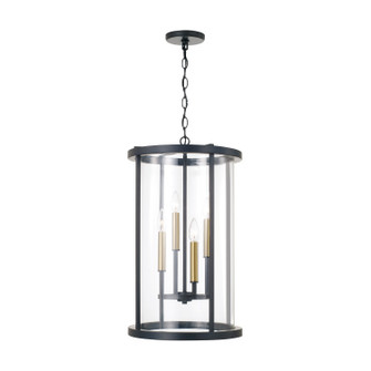 Davis Four Light Pendant in Espresso and Brass (65|358341ER)