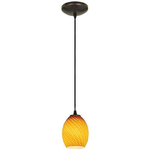 Brandy FireBird One Light Pendant in Oil Rubbed Bronze (18|28023-1C-ORB/AMBFB)