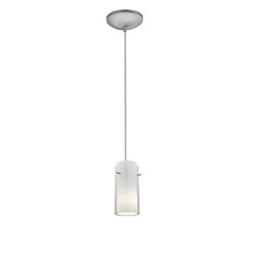 Glass'n Glass Cylinder One Light Pendant in Brushed Steel (18|28033-1C-BS/CLOP)