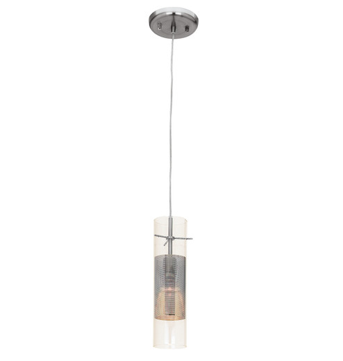Spartan One Light Pendant in Brushed Steel (18|50525-BS/CLM)