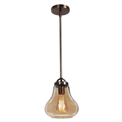 Pioneer One Light Pendant in Distressed Bronze (18|55545-DBRZ/AMB)