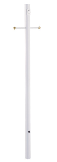 Direct Burial Lamp Posts Post With Outlet And Cross Arm in Gloss White (106|98WH)