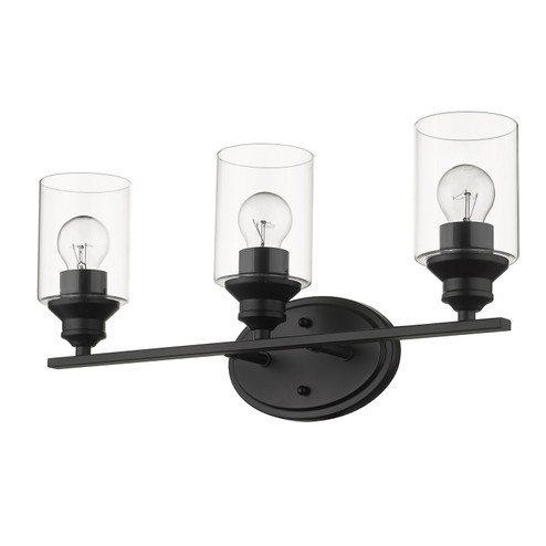 Gemma Three Light Vanity in Matte Black (106|IN41452BK)