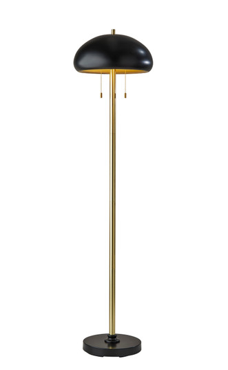 Cap Two Light Floor Lamp in Black & Antique Brass (262|1563-21)