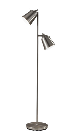 Malcolm Two Light Floor Lamp in Brushed Steel (262|3237-22)