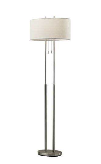 Duet Two Light Floor Lamp in Brushed Steel (262|4016-22)