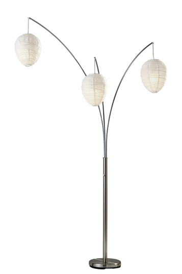 Belle Three Light Arc Lamp in Brushed Steel (262|4108-22)