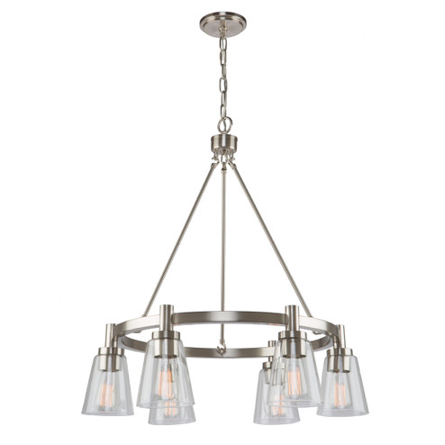 Clarence Six Light Chandelier in Brushed Nickel (78|AC10765BN)