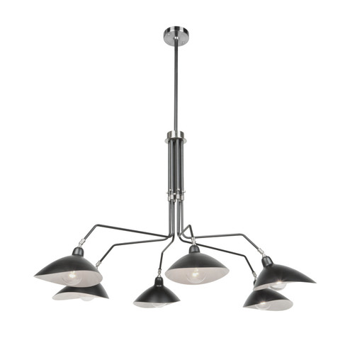 Nero Six Light Chandelier in Black/White Interior (78|AC11216)