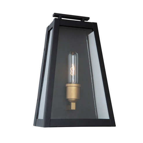 Charleston One Light Outdoor Wall Mount in Black, Vintage Gold (78|AC8108BK)