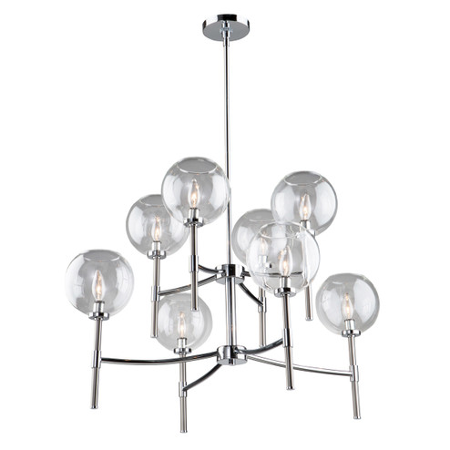 Hamilton Eight Light Chandelier in Chrome & Brushed Nickel (78|SC13128CB)