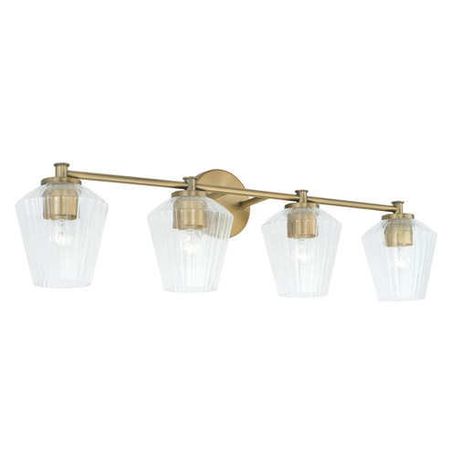 Beau Four Light Vanity in Aged Brass (65|141441AD-507)