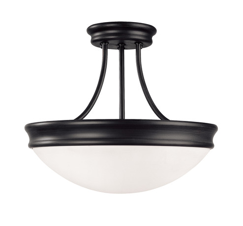Hansen Three Light Semi Flush Mount in Matte Black (65|2037MB)
