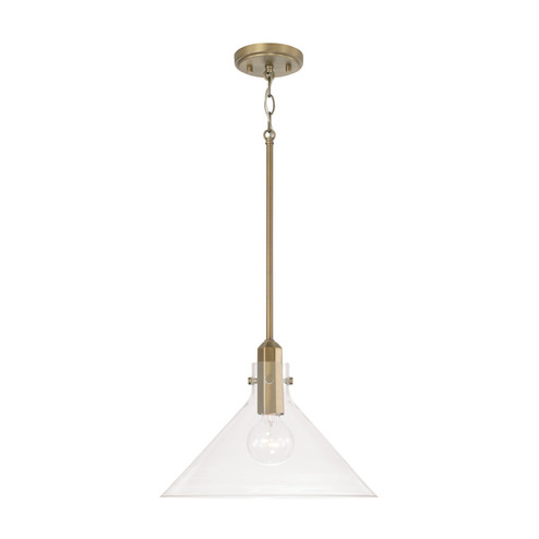 Greer One Light Pendant in Aged Brass (65|345811AD)