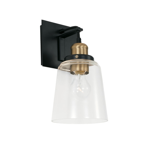 Fallon One Light Wall Sconce in Aged Brass and Black (65|3711AB-135)