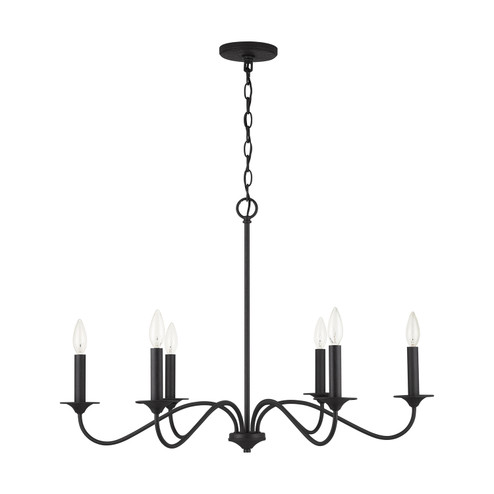 Vincent Six Light Chandelier in Black Iron (65|437262BI)