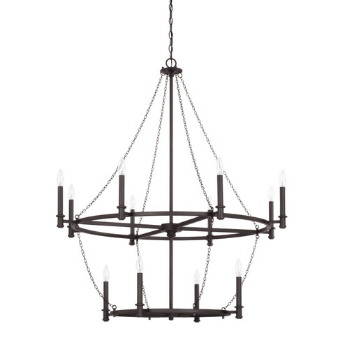 Lancaster 12 Light Chandelier in Black Iron (65|528701BI)