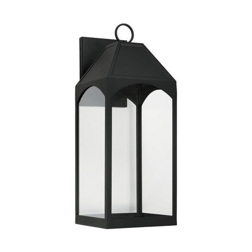 Burton One Light Outdoor Wall Lantern in Black (65|946341BK-GL)