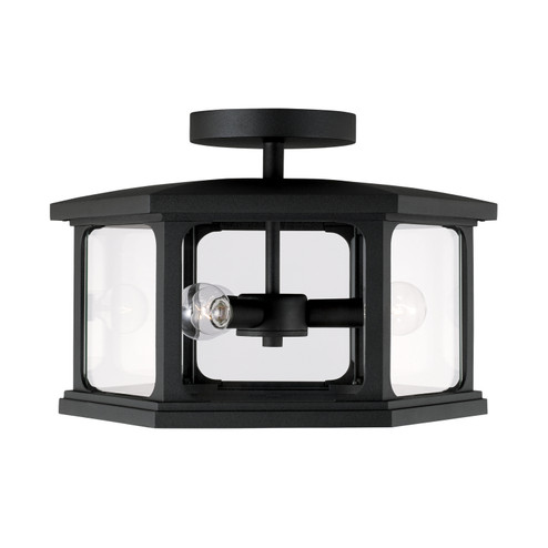 Walton Three Light Outdoor Semi Flush Mount in Black (65|946632BK)
