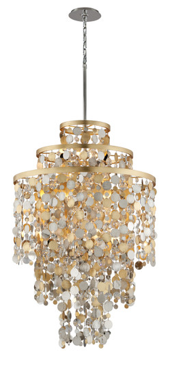 Ambrosia 11 Light Chandelier in Gold Silver Leaf & Stainless (68|215-711)