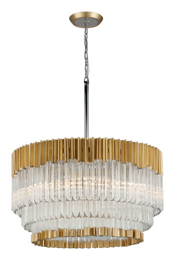 Charisma Eight Light Chandelier in Gold Leaf W Polished Stainless (68|220-48)