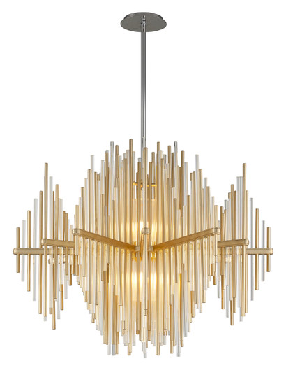 Theory Two Light Chandelier in Gold Leaf W Polished Stainless (68|238-43)