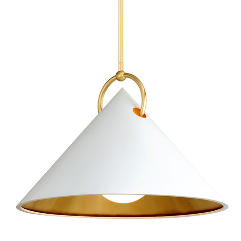 Charm One Light Pendant in Gold Leaf/White (68|290-43)