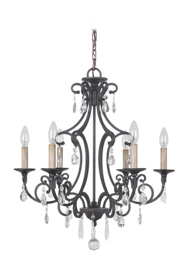 Bentley Six Light Chandelier in Matte Black (46|38926-MBK)