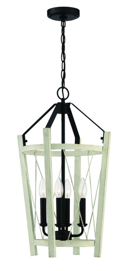 Suffolk Four Light Foyer Pendant in Cottage White/Espresso (46|51934-CWESP)