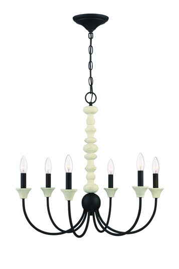Meadow Place Six Light Chandelier in Cottage White/Espresso (46|52626-CWESP)