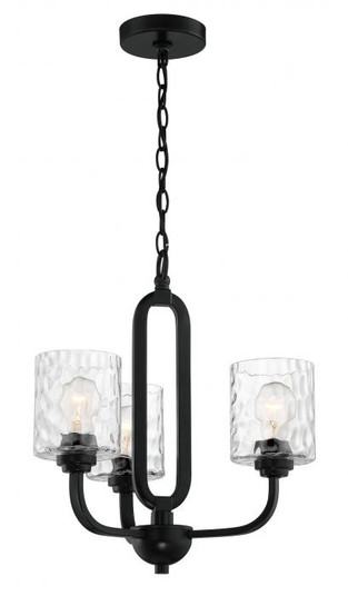 Collins Three Light Chandelier in Flat Black (46|54223-FB)