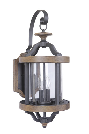 Ashwood Two Light Outdoor Wall Lantern in Textured Black/Whiskey Barrel (46|Z7924-TBWB)