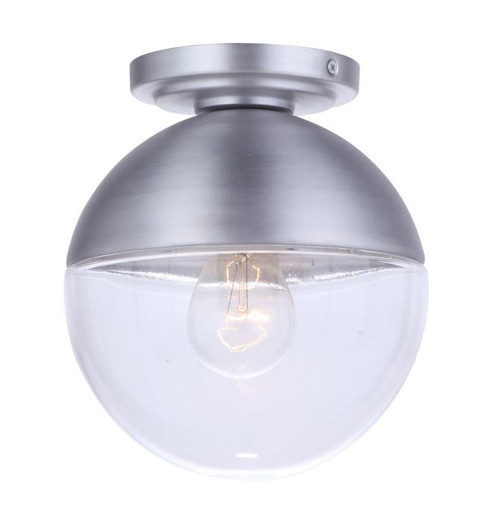 Evie One Light Outdoor Flush Mount in Satin Aluminum (46|ZA3417-SA)