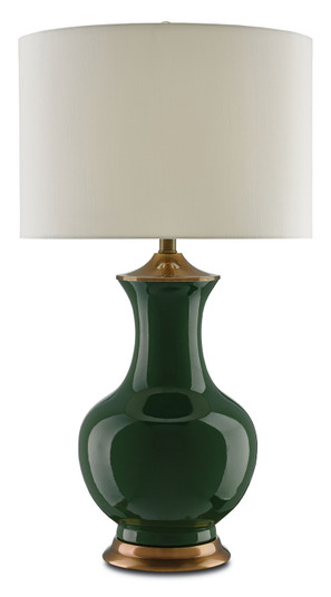 Lilou Collection One Light Table Lamp in Green/Antique Brass (142|6000-0022)