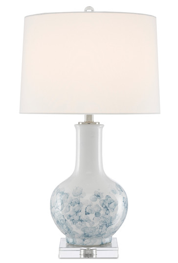 Myrtle White Table Lamp One Light Table Lamp in White/Blue/Clear/Polished Nickel (142|6000-0581)