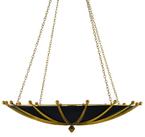 Fontaine Six Light Chandelier in Antique Gold Leaf/Contemporary Gold Leaf/Satin Black (142|9000-0319)