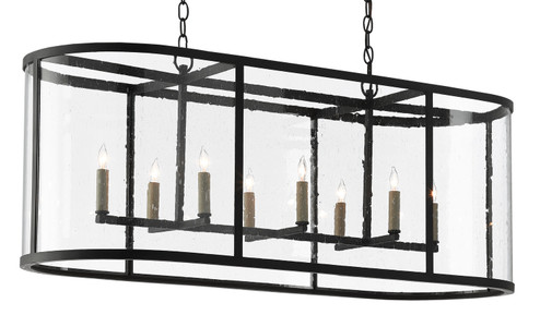 Argand Eight Light Chandelier in Antique Black (142|9000-0551)